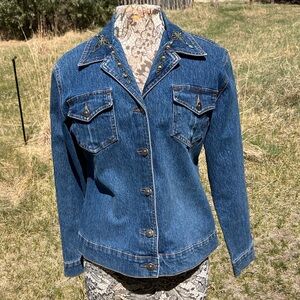 Vintage Denim Button-Front Jacket. Size L